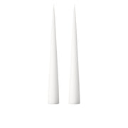 Beyaz Kokusuz 2'Li Kalın Konik Mum 37 Cm