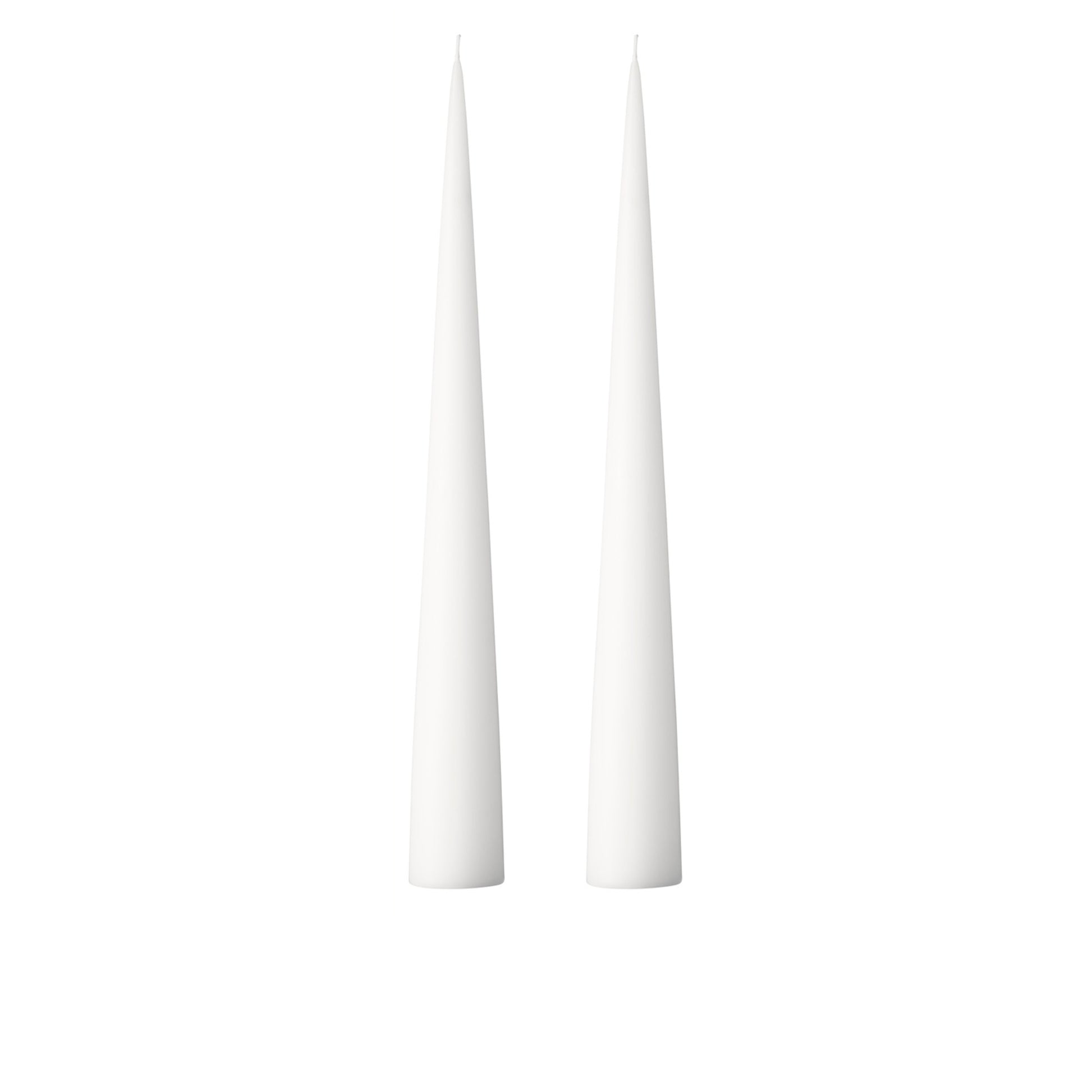 Beyaz Kokusuz 2'Li Kalın Konik Mum 37 Cm