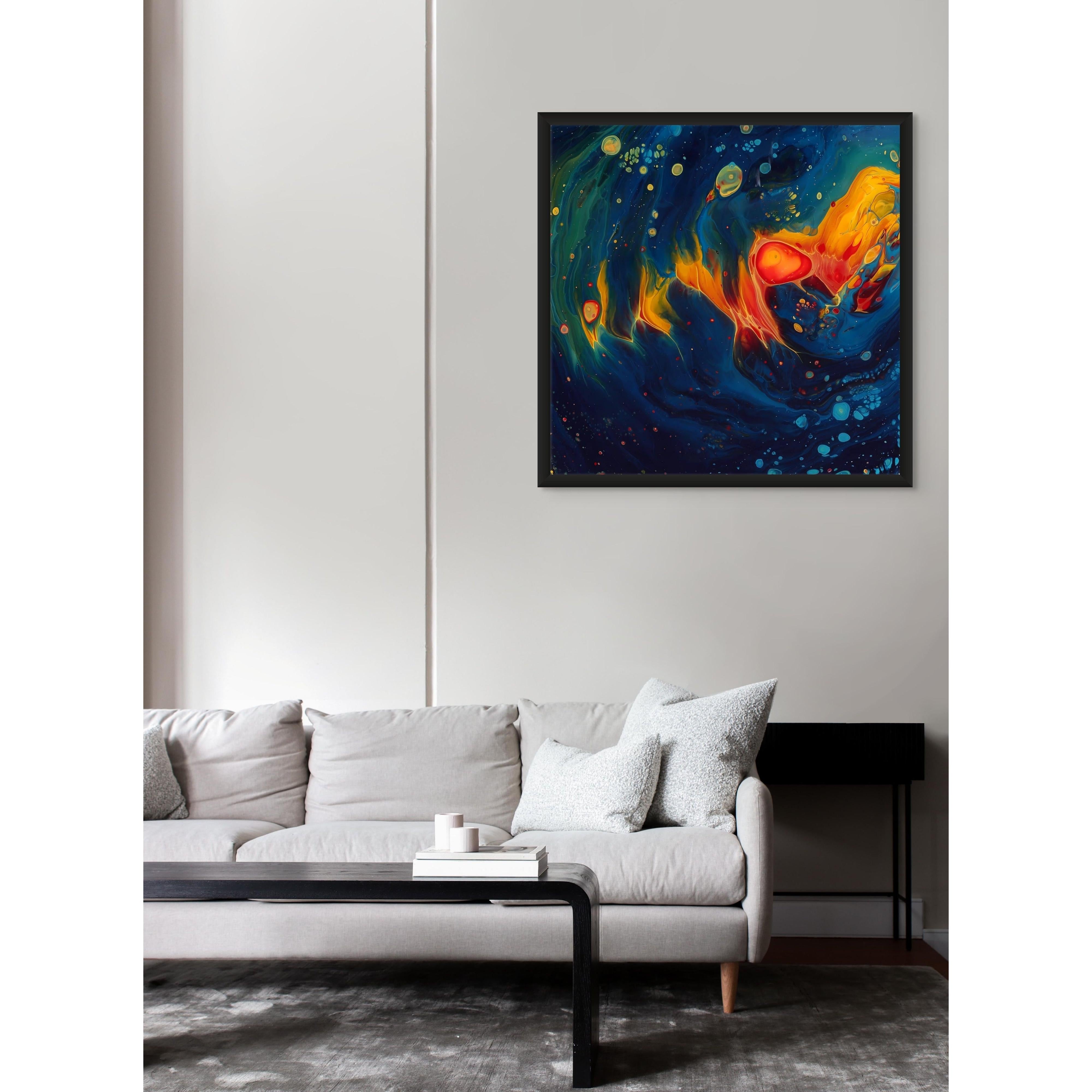 Big Bang Orijinal Design Siyah Çerçeveli Cam Baskı Tablo