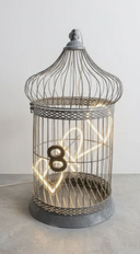 Bird Gri/Mavi Metal Kuş Kafesi Aydınlatma-Artlight Atelier-NowShopFun