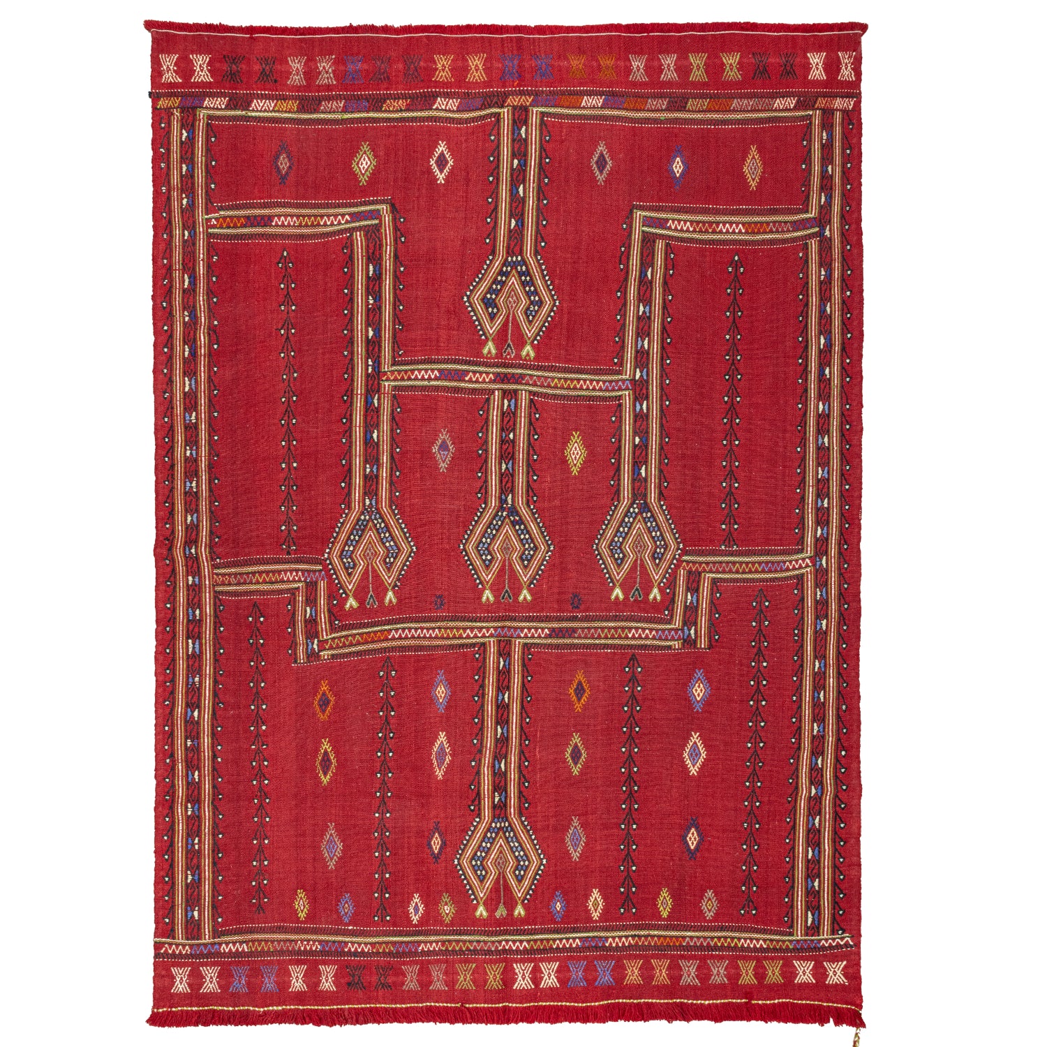 Birgos Anahtar Motifli Yün Kilim 164x225 cm