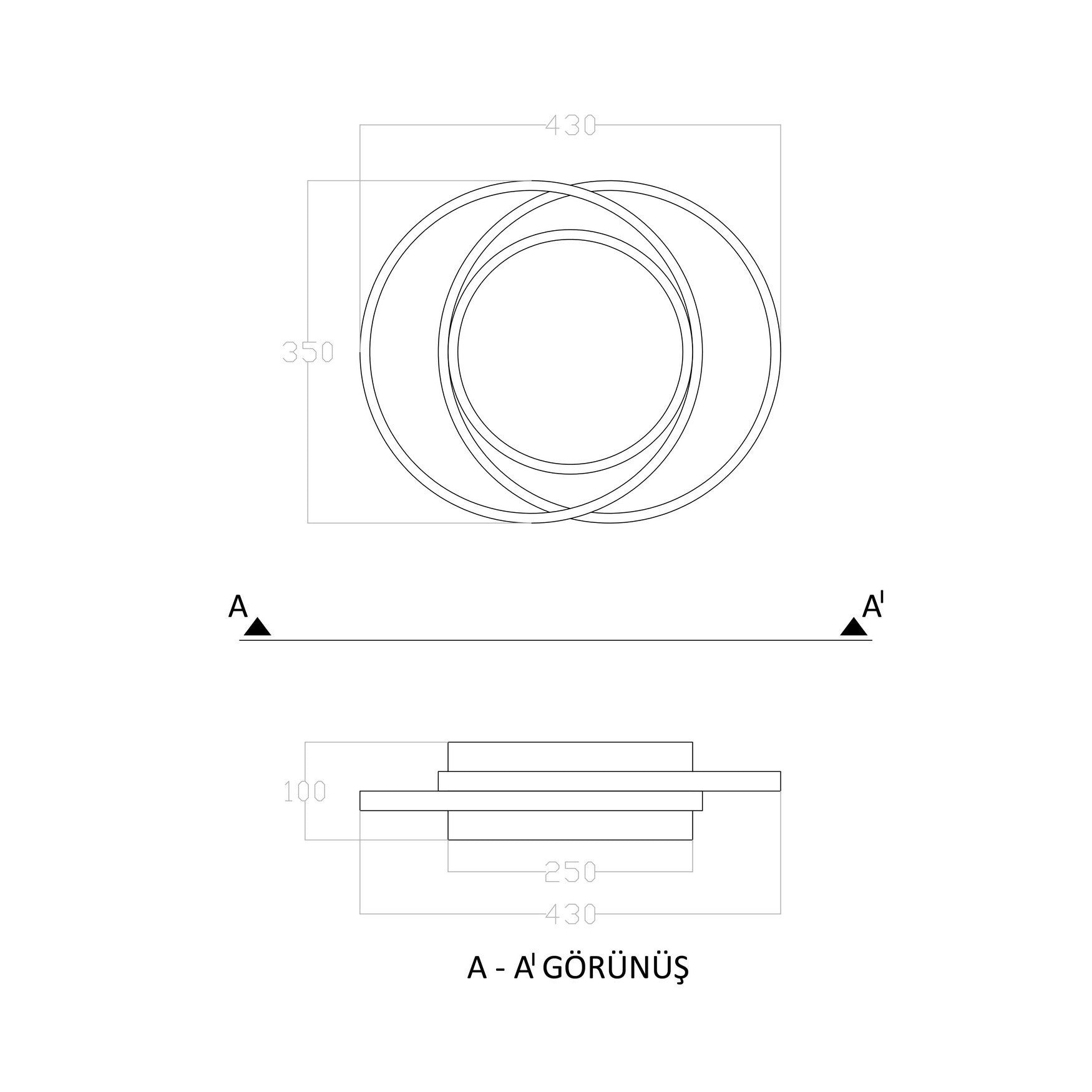 Birmingham Salto Plafonyer Led Avize 43 x 35 Cm