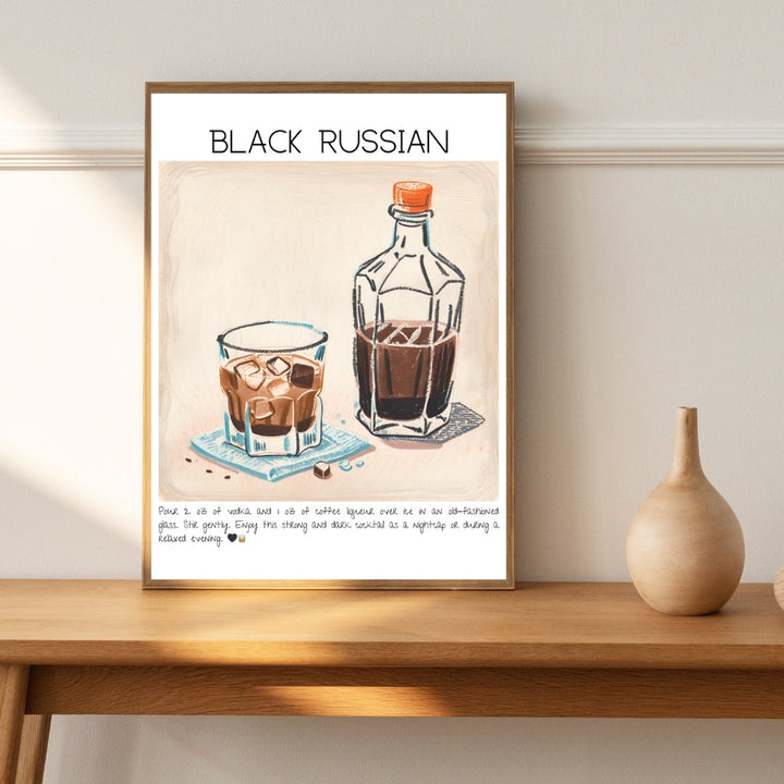 Black Russian Cocktail Art Print Tasarım Poster-Tablo-Muff Atelier-21x30cm-NowShopFun