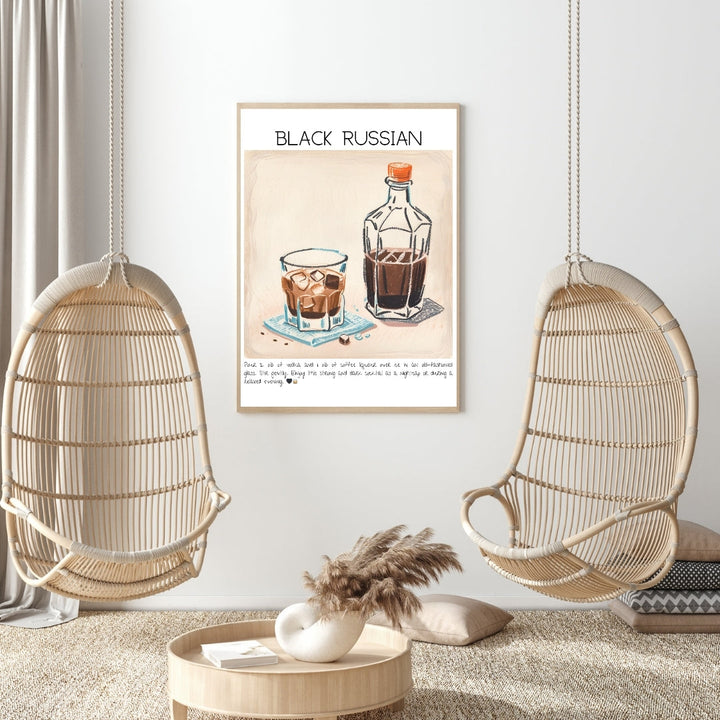 Black Russian Cocktail Art Print Tasarım Poster-Tablo-Muff Atelier-21x30cm-NowShopFun