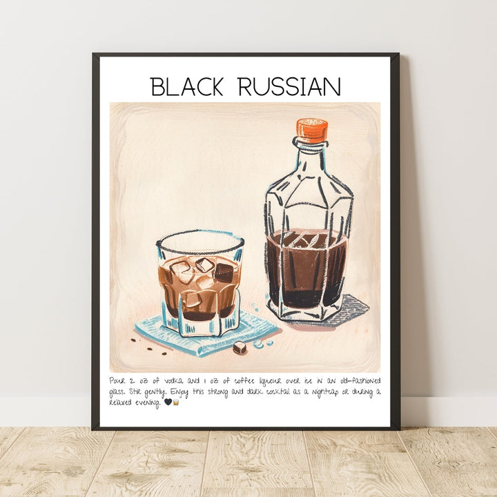 Black Russian Cocktail Art Print Tasarım Poster-Tablo-Muff Atelier-21x30cm-NowShopFun