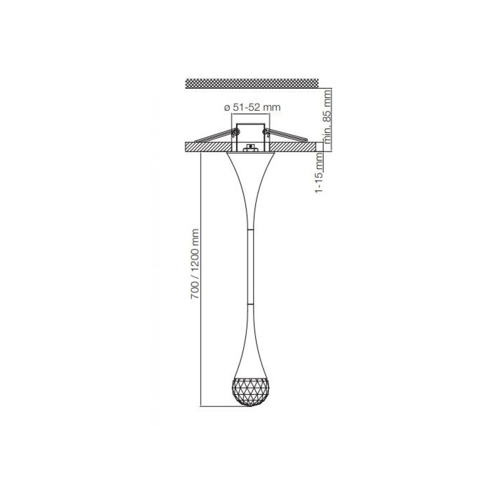 Bloom 1l Sarkit Kri̇Stal-Krom Ø5x70 Cm Led 4w