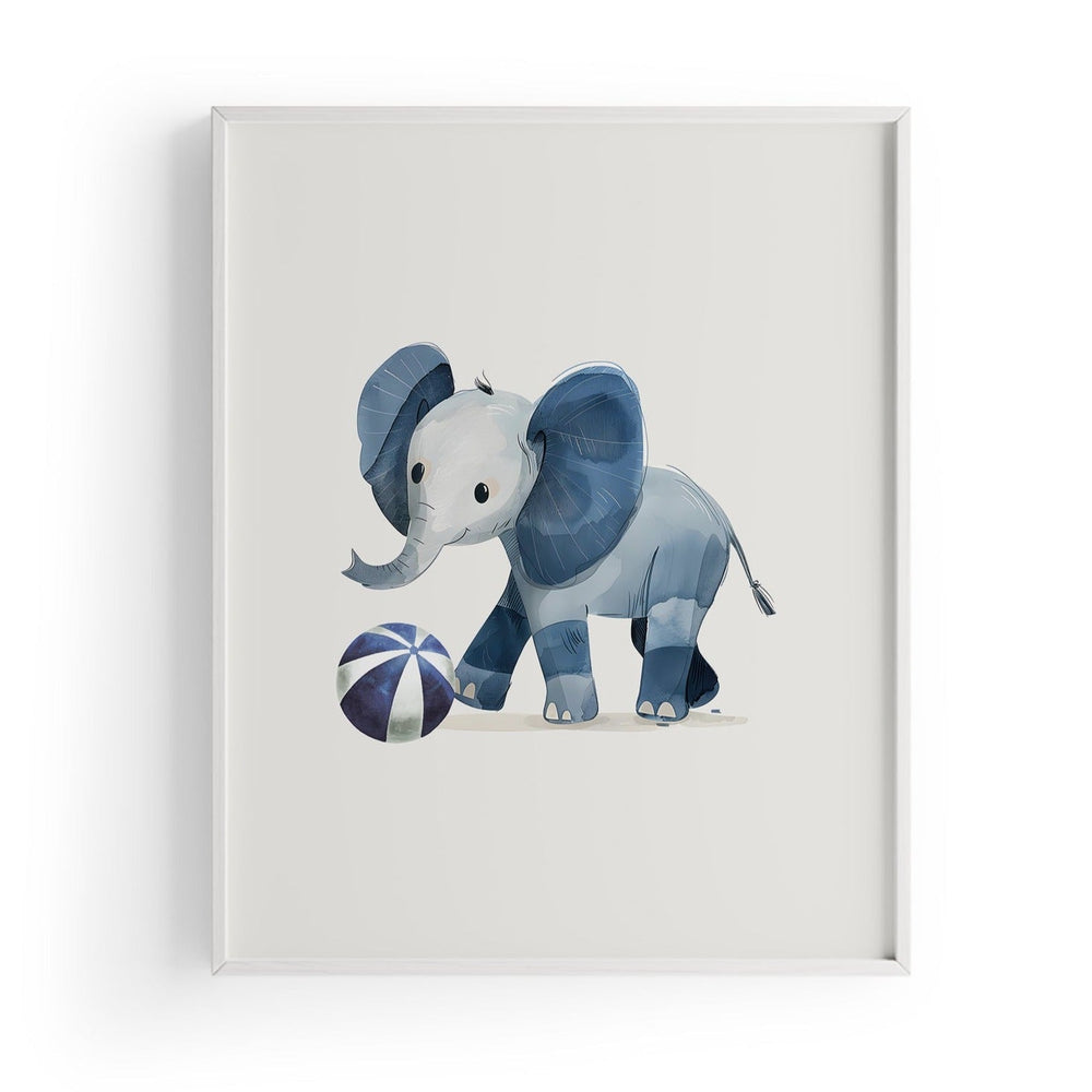 Blue Elephant Çocuk Odası Tablo-Baskı-ODA.products-30 x 40 cm-Beyaz-NowShopFun