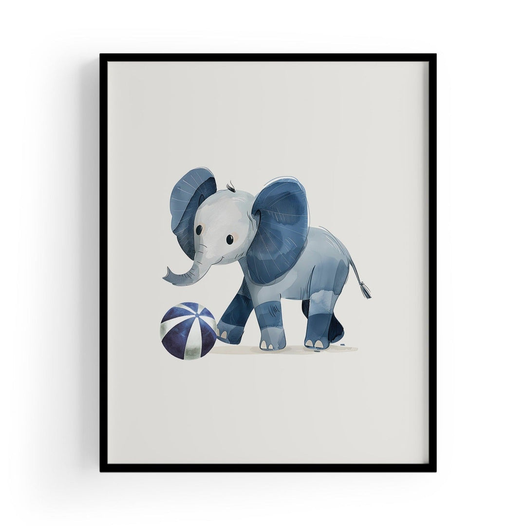 Blue Elephant Çocuk Odası Tablo-Baskı-ODA.products-30 x 40 cm-Siyah-NowShopFun