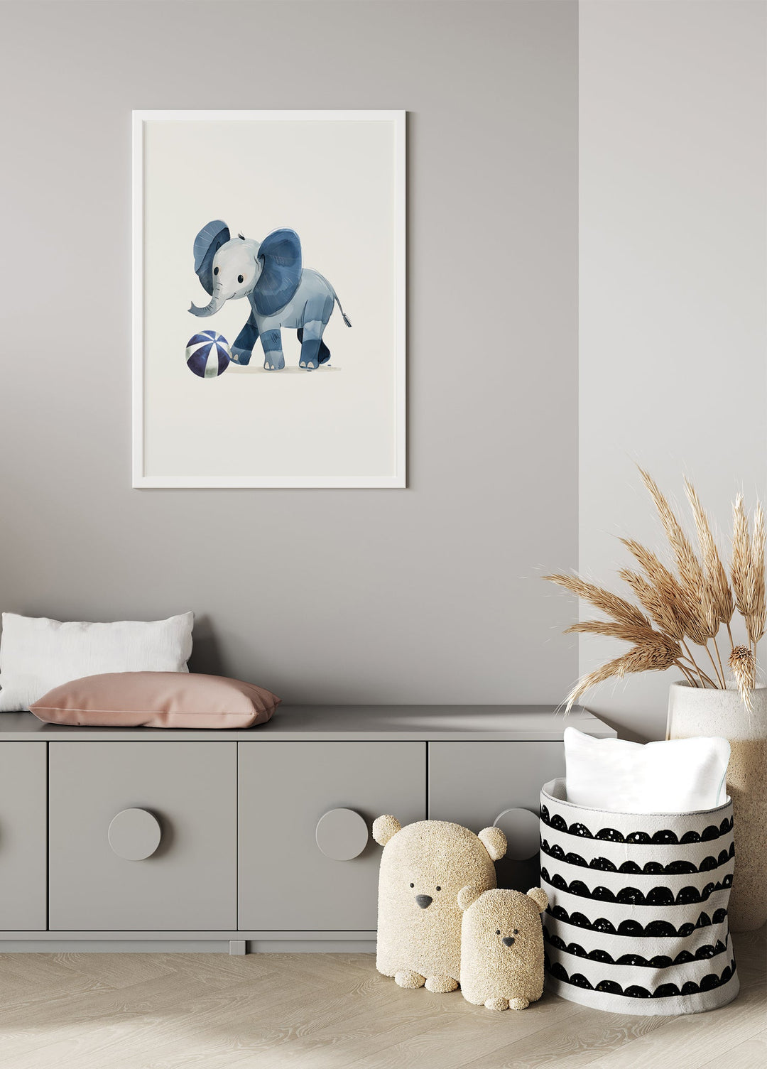 Blue Elephant Çocuk Odası Tablo-Baskı-ODA.products-30 x 40 cm-Çerçevesiz-NowShopFun