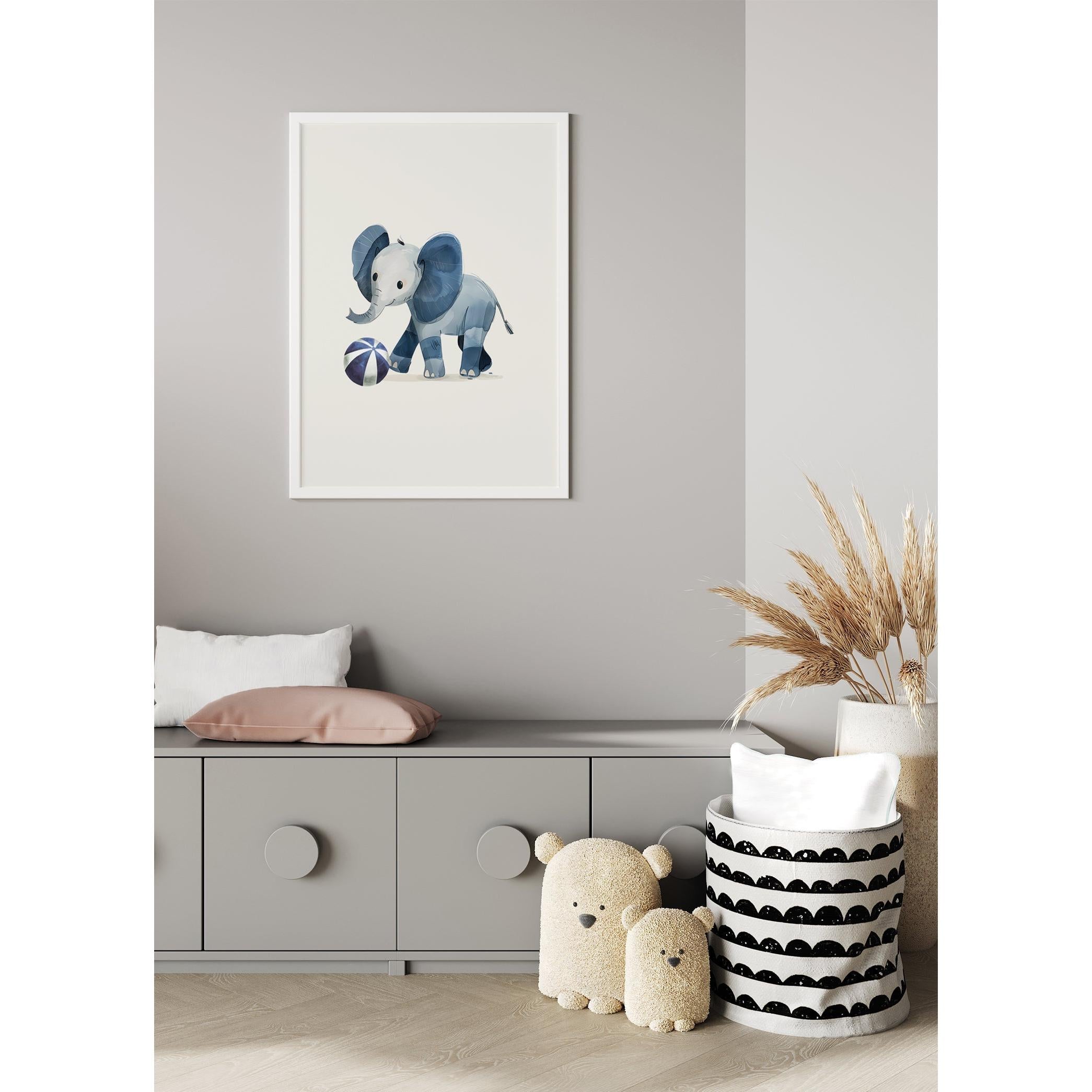 Blue Elephant Çocuk Odası Tablo