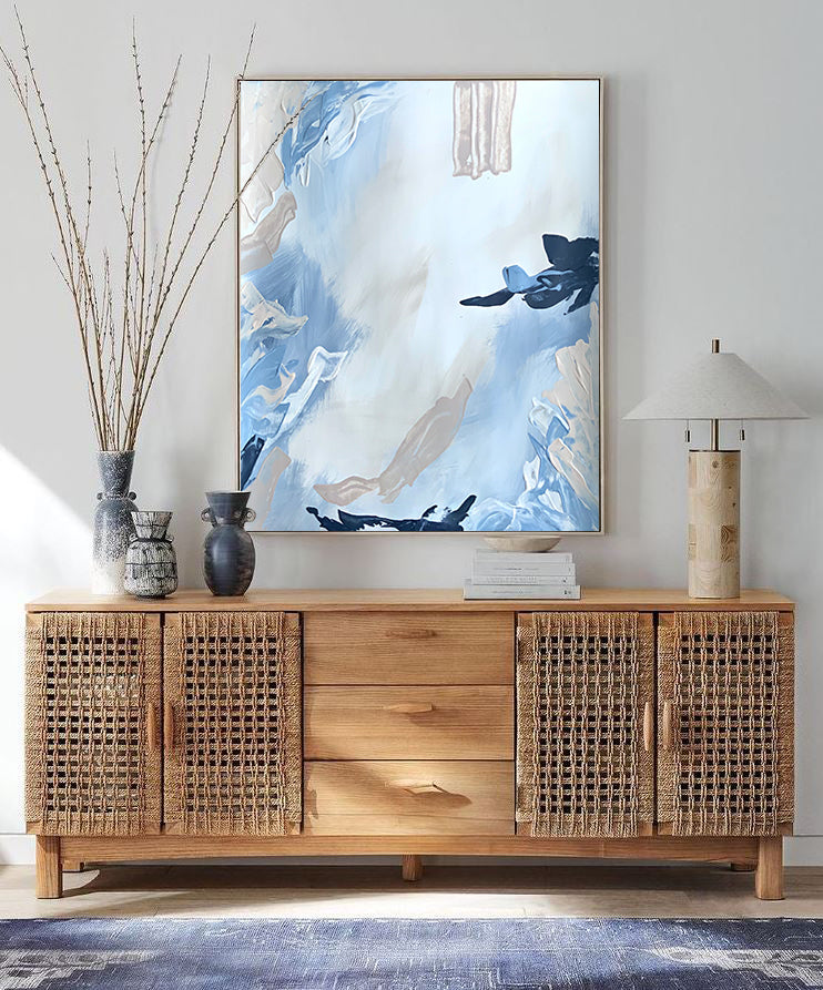 Blue Waves Kanvas Üzeri Akrilik El Yapımı Tablo