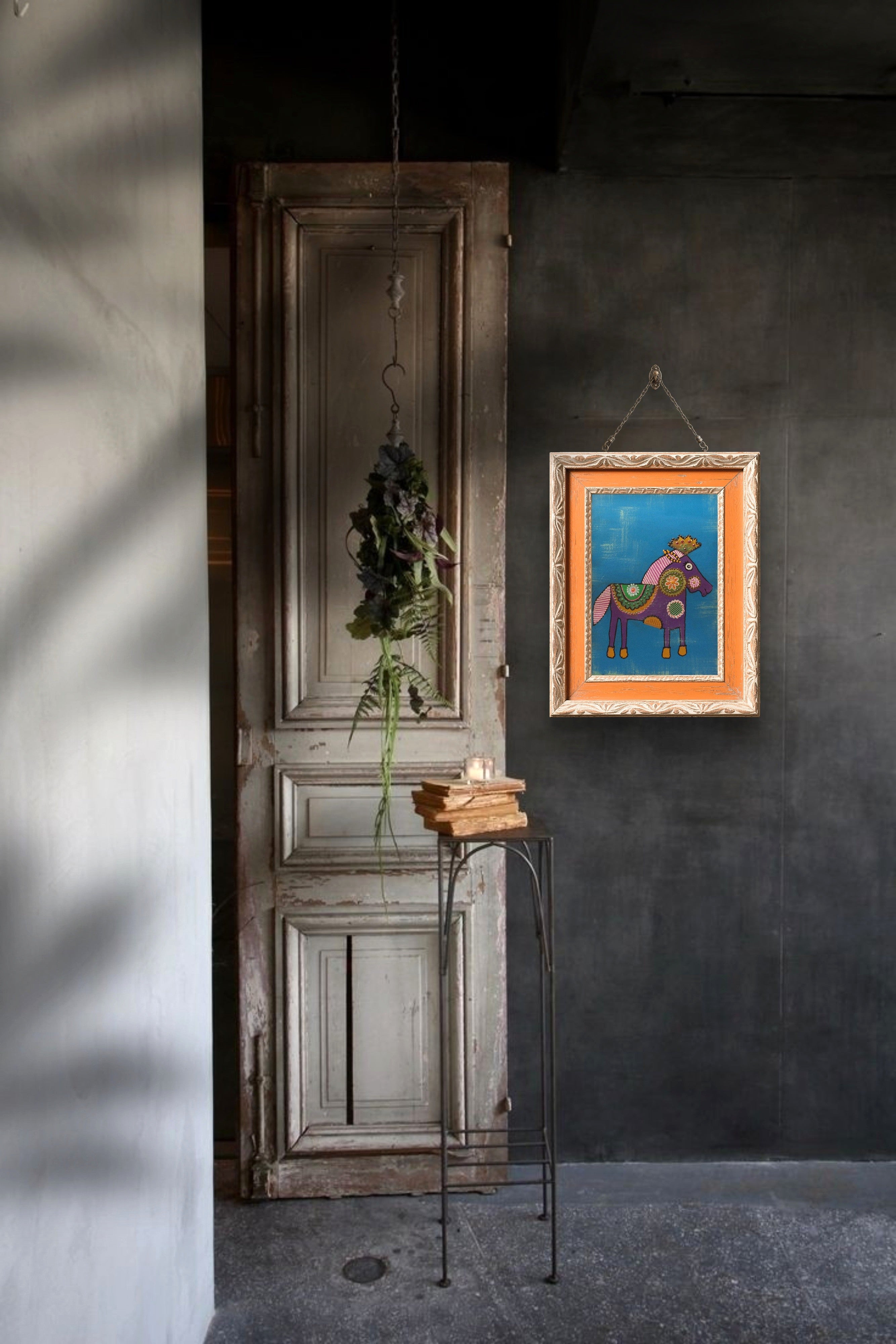 Bn. Petunya Tablo El Yapımı Ahşap Üzerine Akrilik Duvar Dekoru