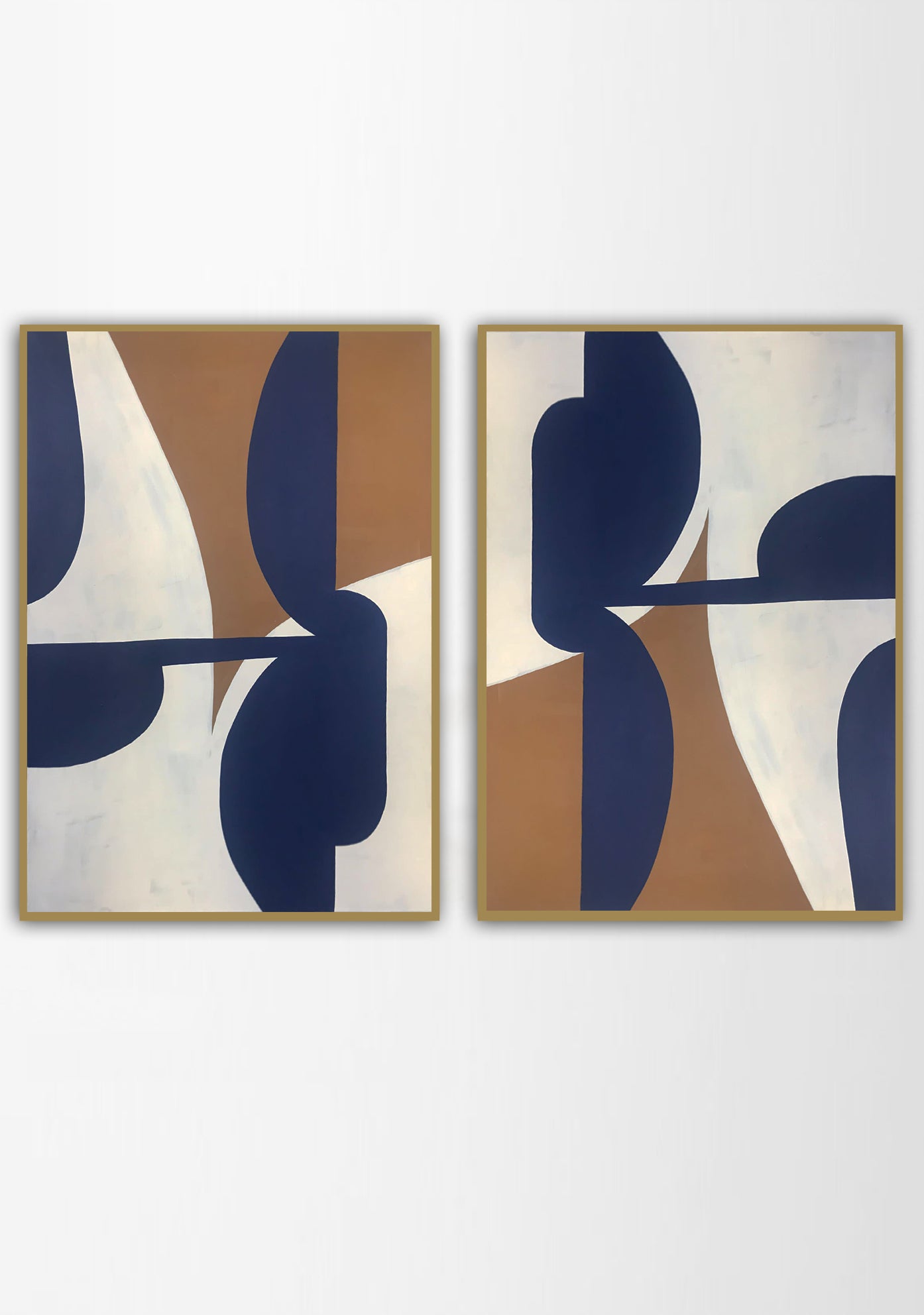 Bold Navy Kanvas Üzeri Akrilik El Yapımı 2'li Tablo