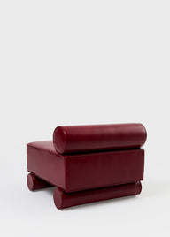 Bolster Lounge Chair Bordo Deri Berjer-Berjer-ALPAQ STUDIO-NowShopFun