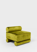 Bolster Lounge Chair Yeşil Kadife Berjer