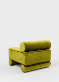 Bolster Lounge Chair Yeşil Kadife Berjer-Berjer-ALPAQ STUDIO-NowShopFun