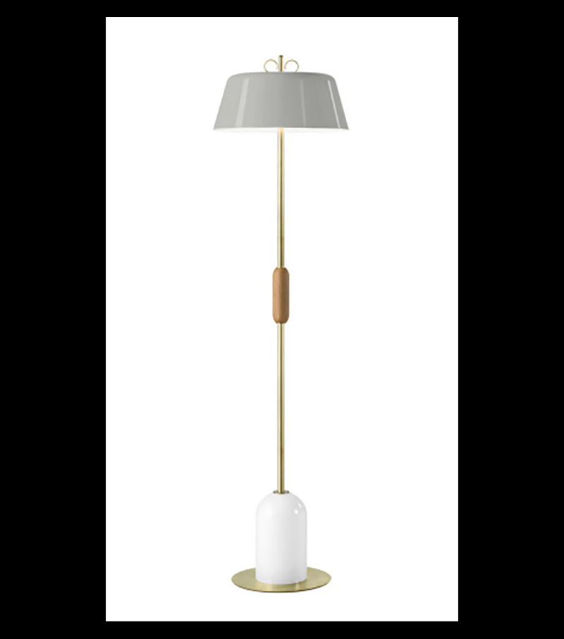 Bon Ton Lambader 3l Açik Gri̇-Natural Gold Ø40x155 Cm E27 Led 3x15w