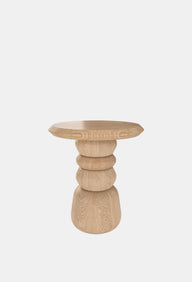 Boncuk Masif Meşe Yan Sehpa-Yan Sehpa-Muuf-Meşe-NowShopFun