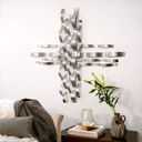 Bonmur Metal Duvar Dekoru – 110x110 cm Modern Büyük Boy Duvar Aksesuarı / Bonmur Metal Wall Decor – Large Modern Wall Sculpture 110x110 cm