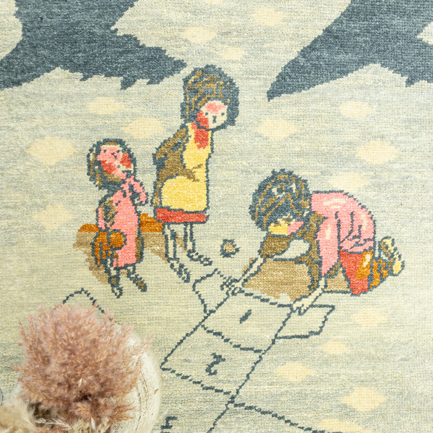 Bora Figürlü El Dokuma Uşak Halı 97x140 cm-Kilim & Halı-Soho Antiq-NowShopFun