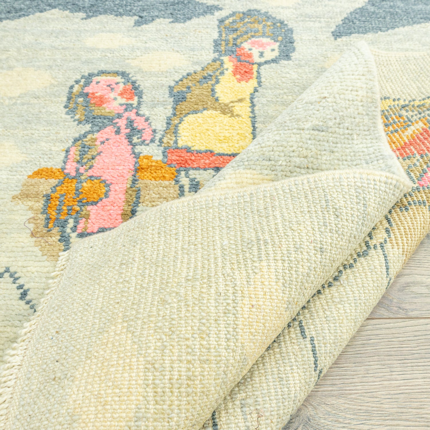 Bora Figürlü El Dokuma Uşak Halı 97x140 cm-Kilim & Halı-Soho Antiq-NowShopFun