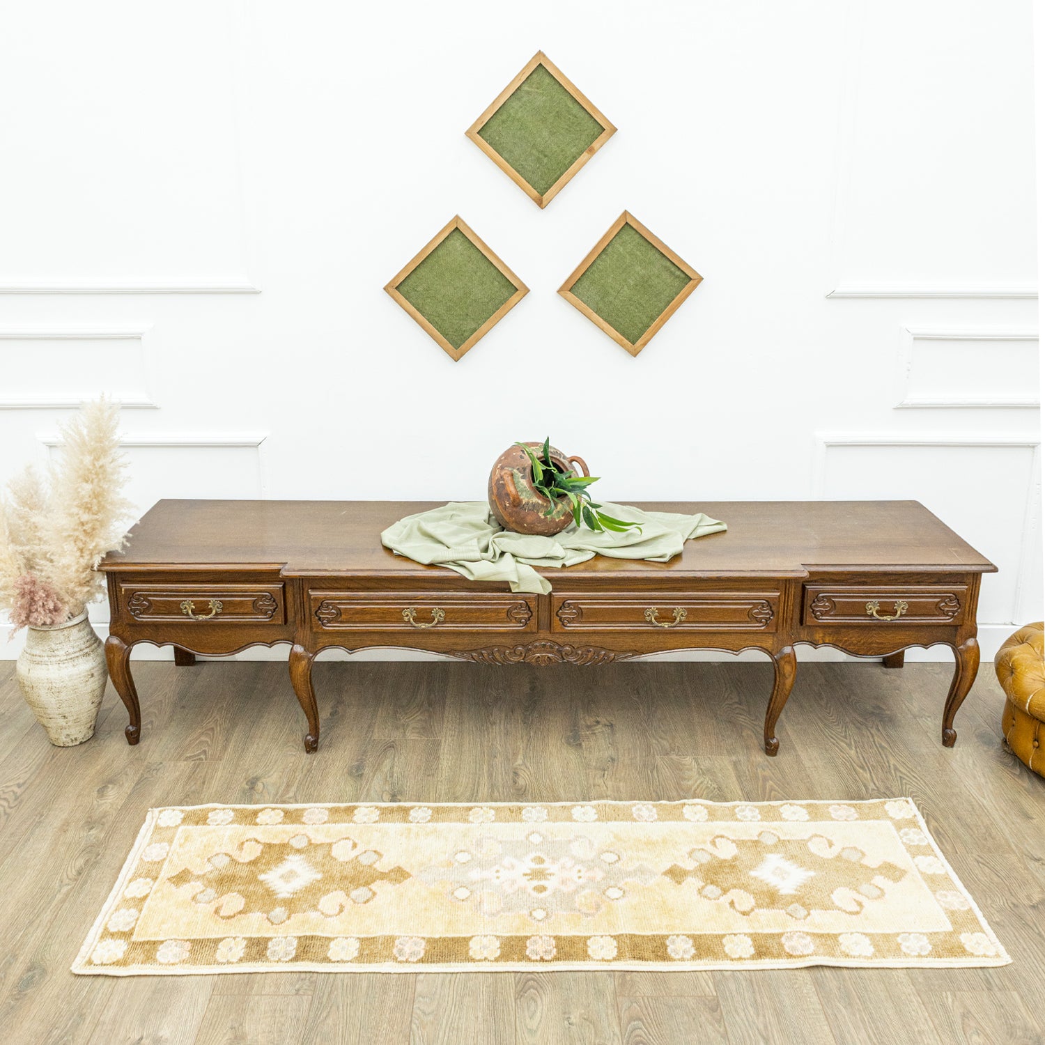 Bordeux El Dokuma Uşak Yolluk 55x180 cm-Kilim & Halı-Soho Antiq-NowShopFun