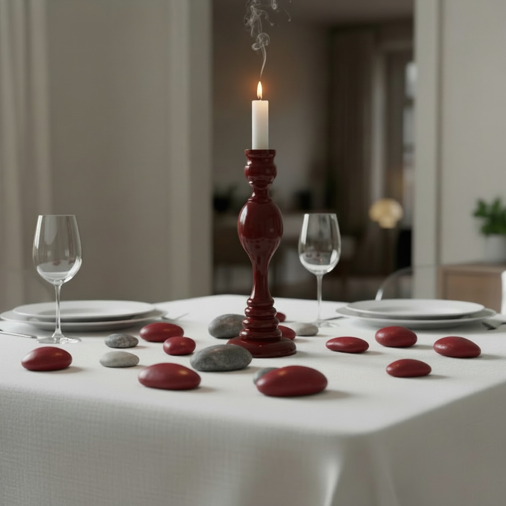 Bordo Lake Şamdan Büyük Boy 2 Li Set