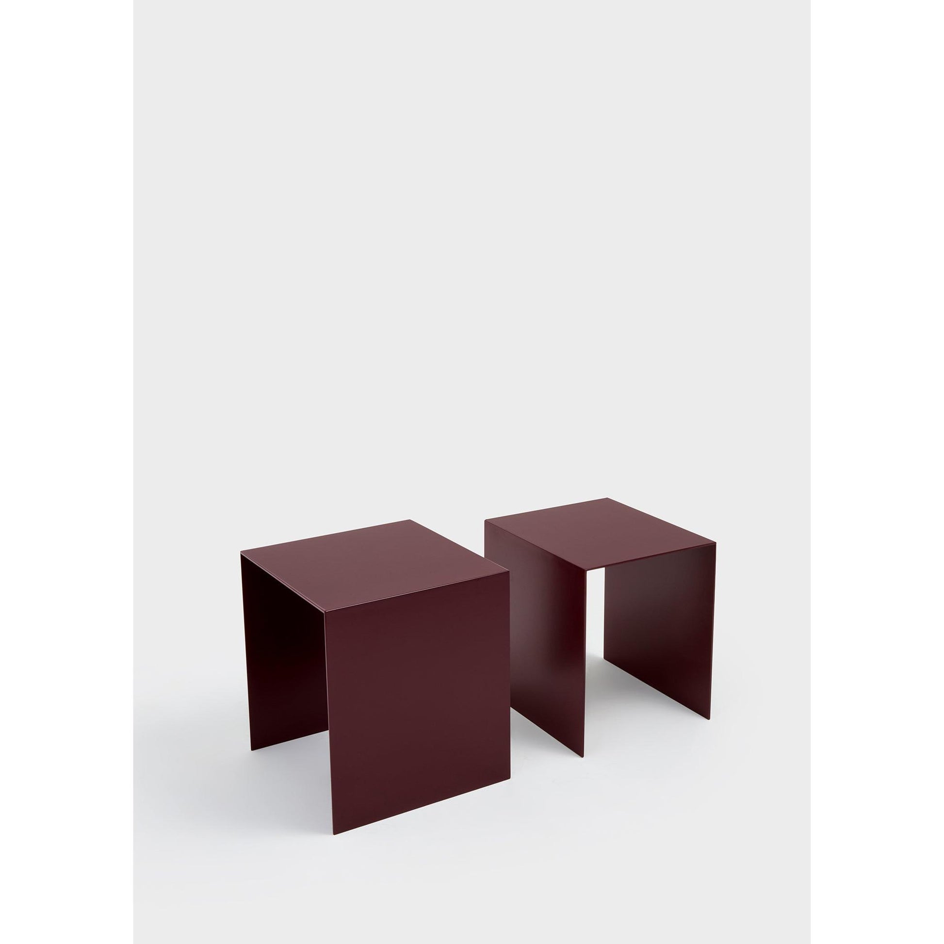 Bordo Metal 2'li Zigon Sehpa Seti-Yan Sehpa-ALPAQ STUDIO-NowShopFun