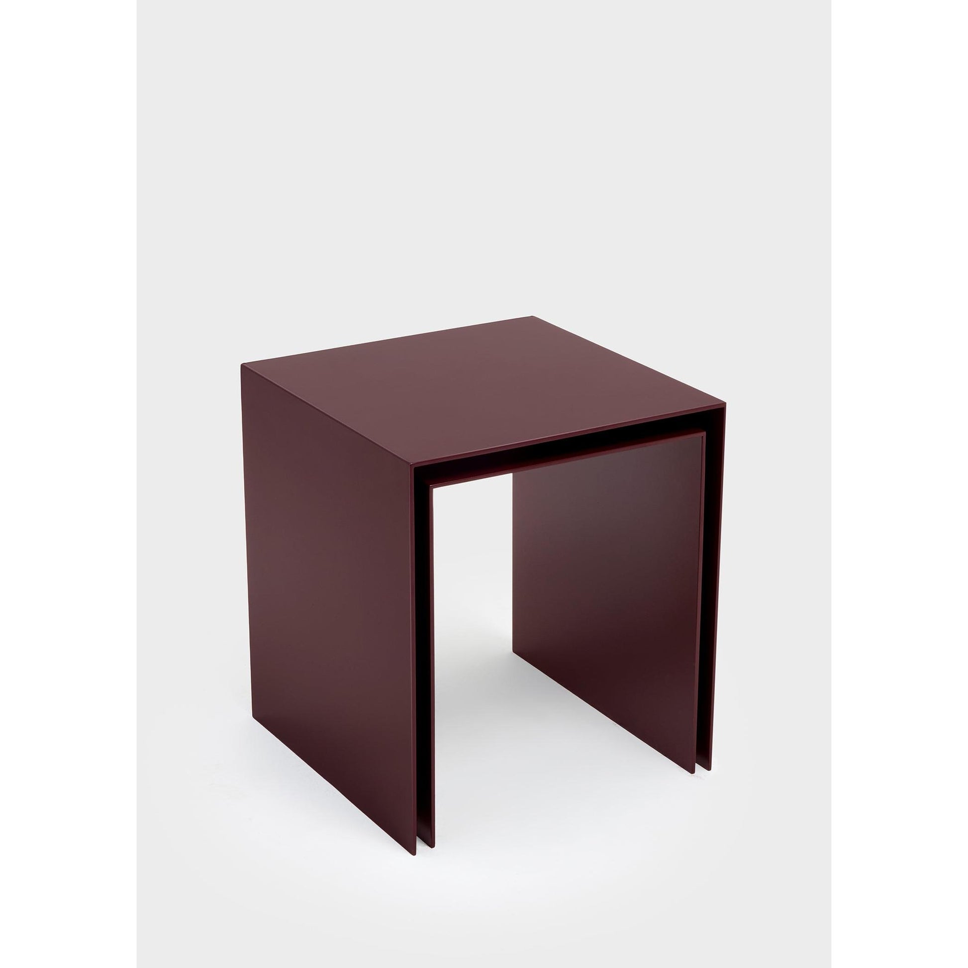 Bordo Metal 2'li Zigon Sehpa Seti-Yan Sehpa-ALPAQ STUDIO-NowShopFun