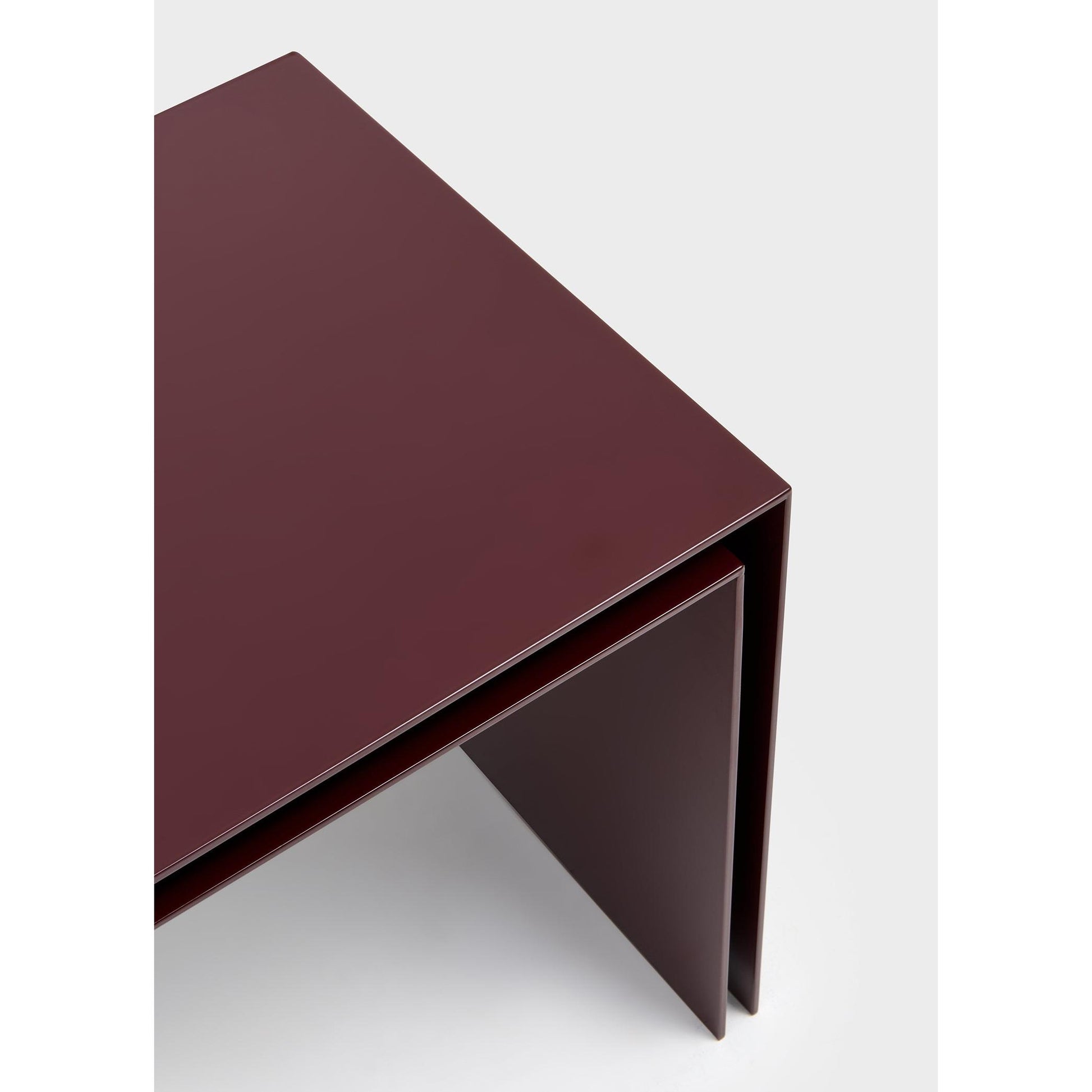 Bordo Metal 2'li Zigon Sehpa Seti-Yan Sehpa-ALPAQ STUDIO-NowShopFun