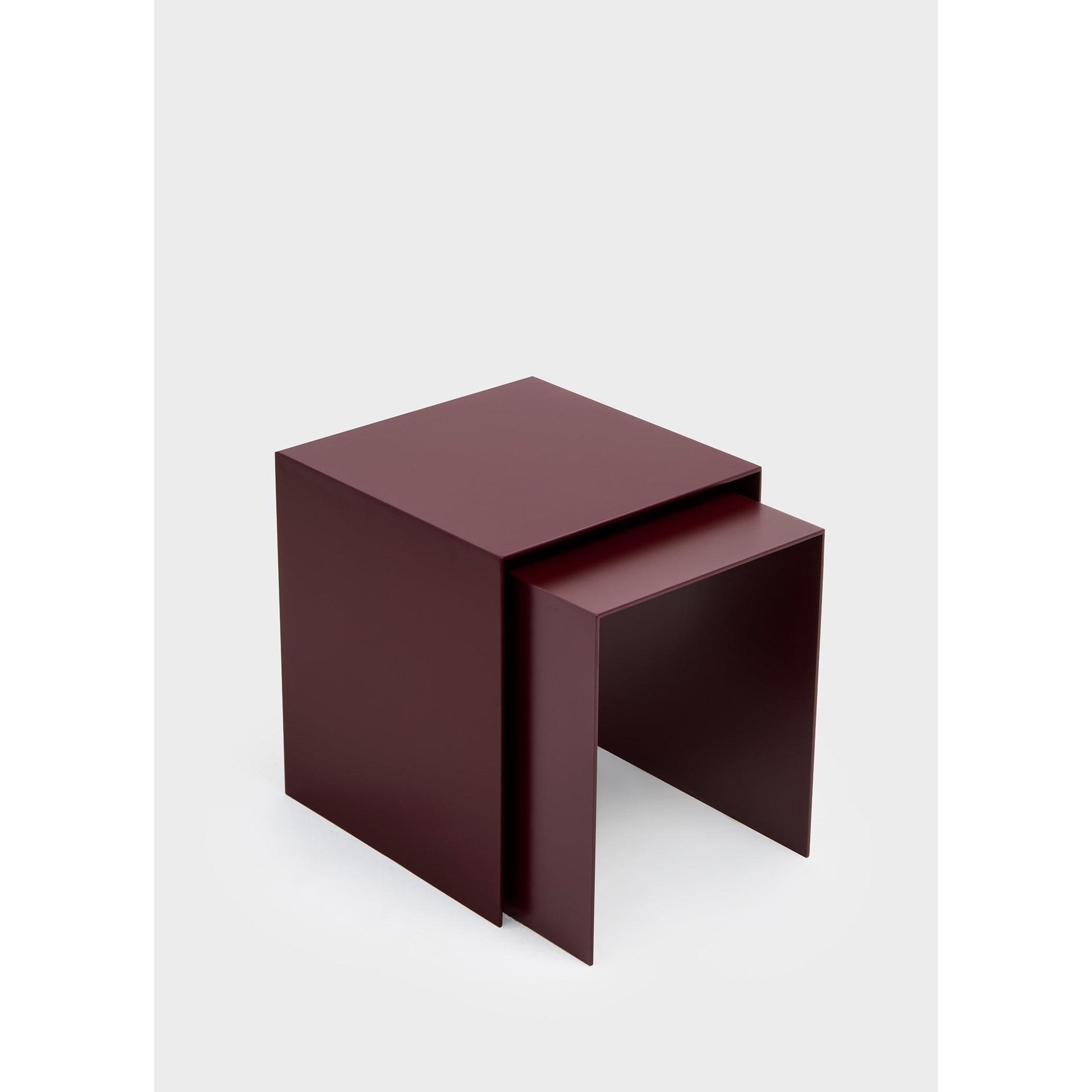 Bordo Metal 2'li Zigon Sehpa Seti-Yan Sehpa-ALPAQ STUDIO-NowShopFun