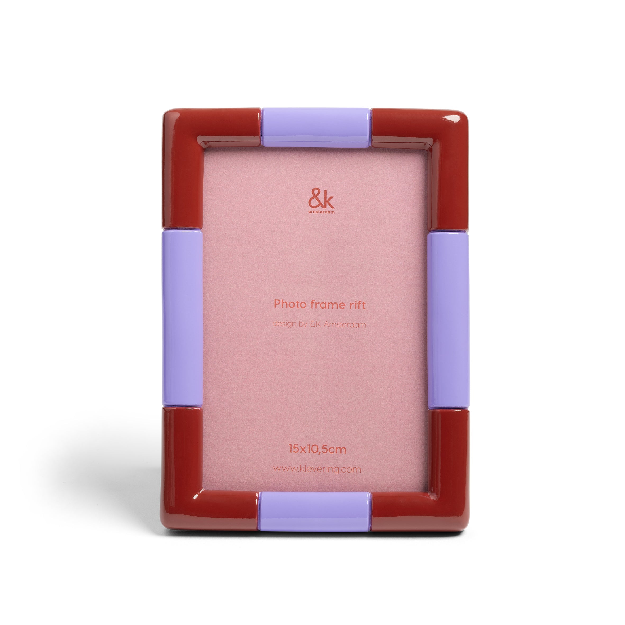 Bordo ve Mor Desenli Dikdörtgen Fotoğraf Çerçevesi (18 cm x 13 cm)-Çerçeve-&klevering-NowShopFun