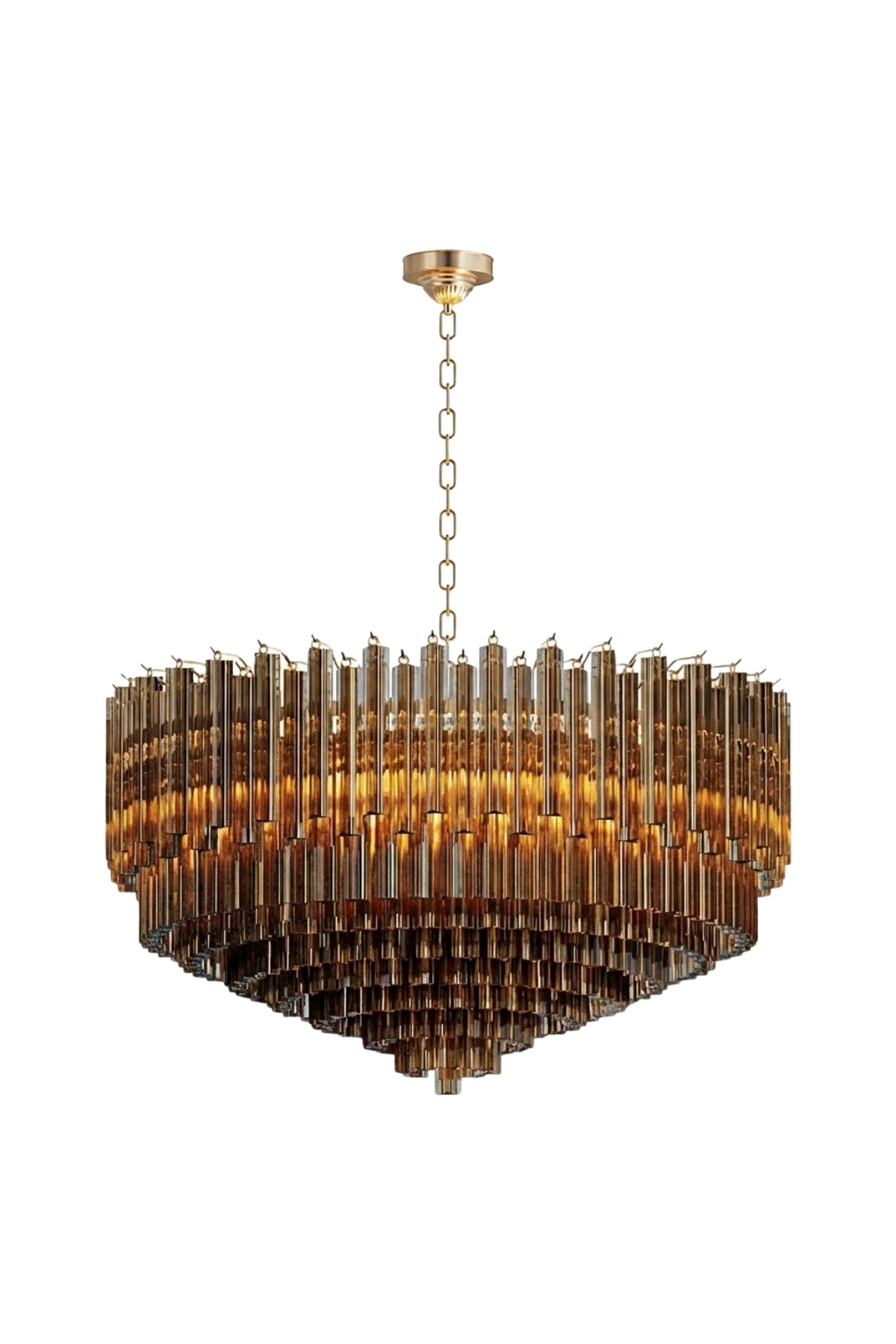 Borexia Gold Lüks Kristal Prizma Camlı Modern Salon Avizesi