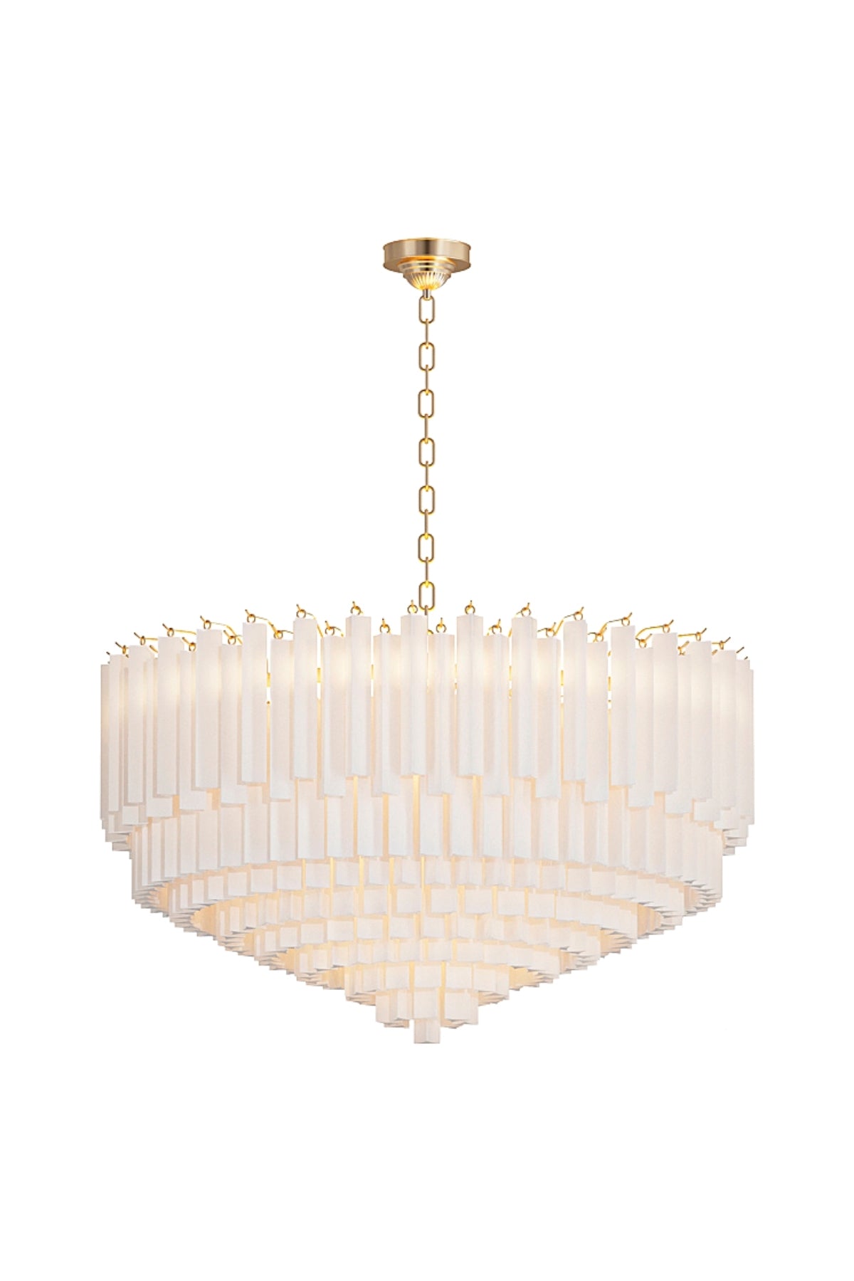 Borexia Gold Lüks Kristal Prizma Camlı Modern Salon Avizesi