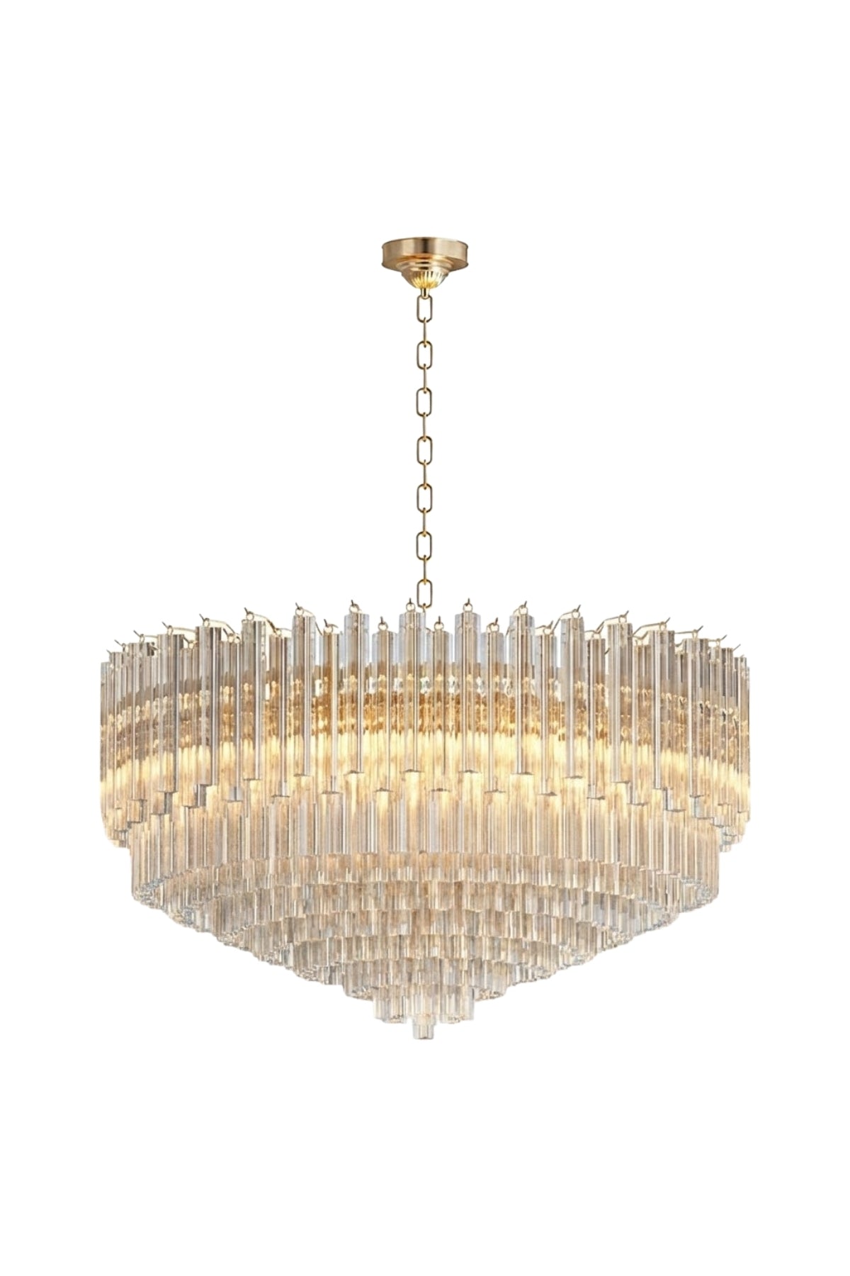 Borexia Gold Lüks Kristal Prizma Camlı Modern Salon Avizesi