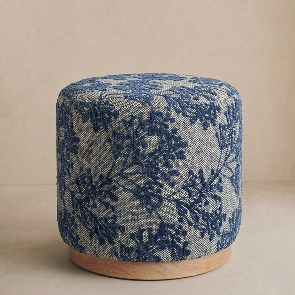 Botanical Azure Garden Puf/Yan Sehpa