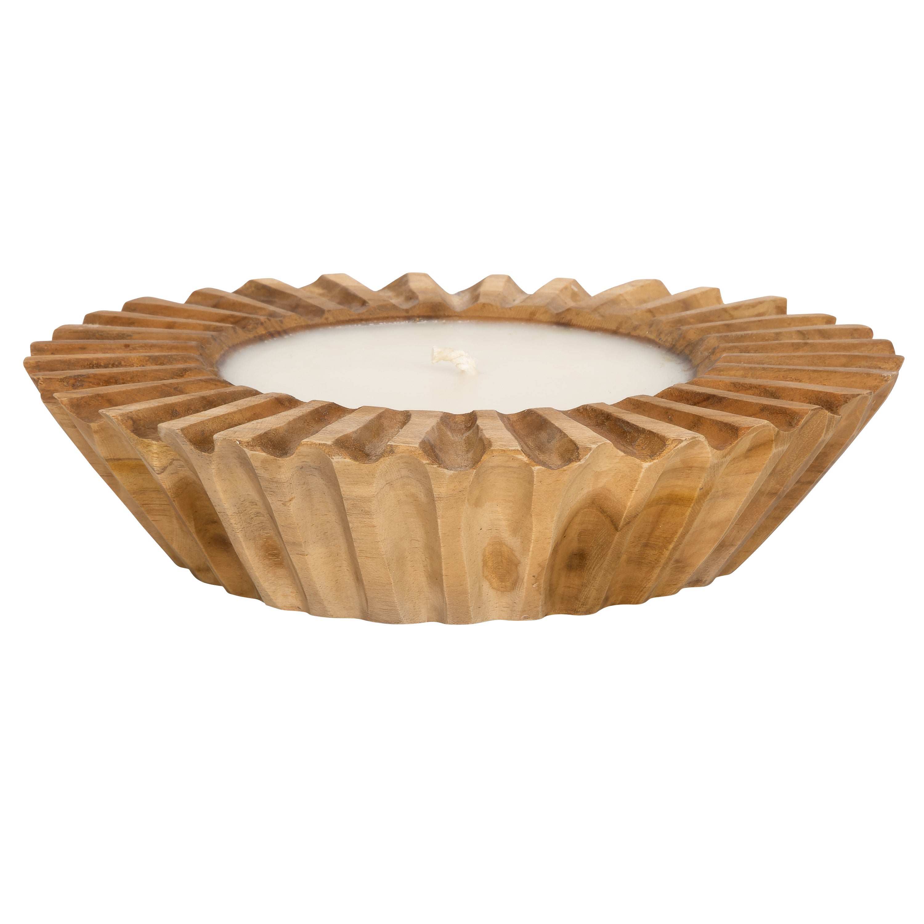 Bowl Oymalı Teak Mum