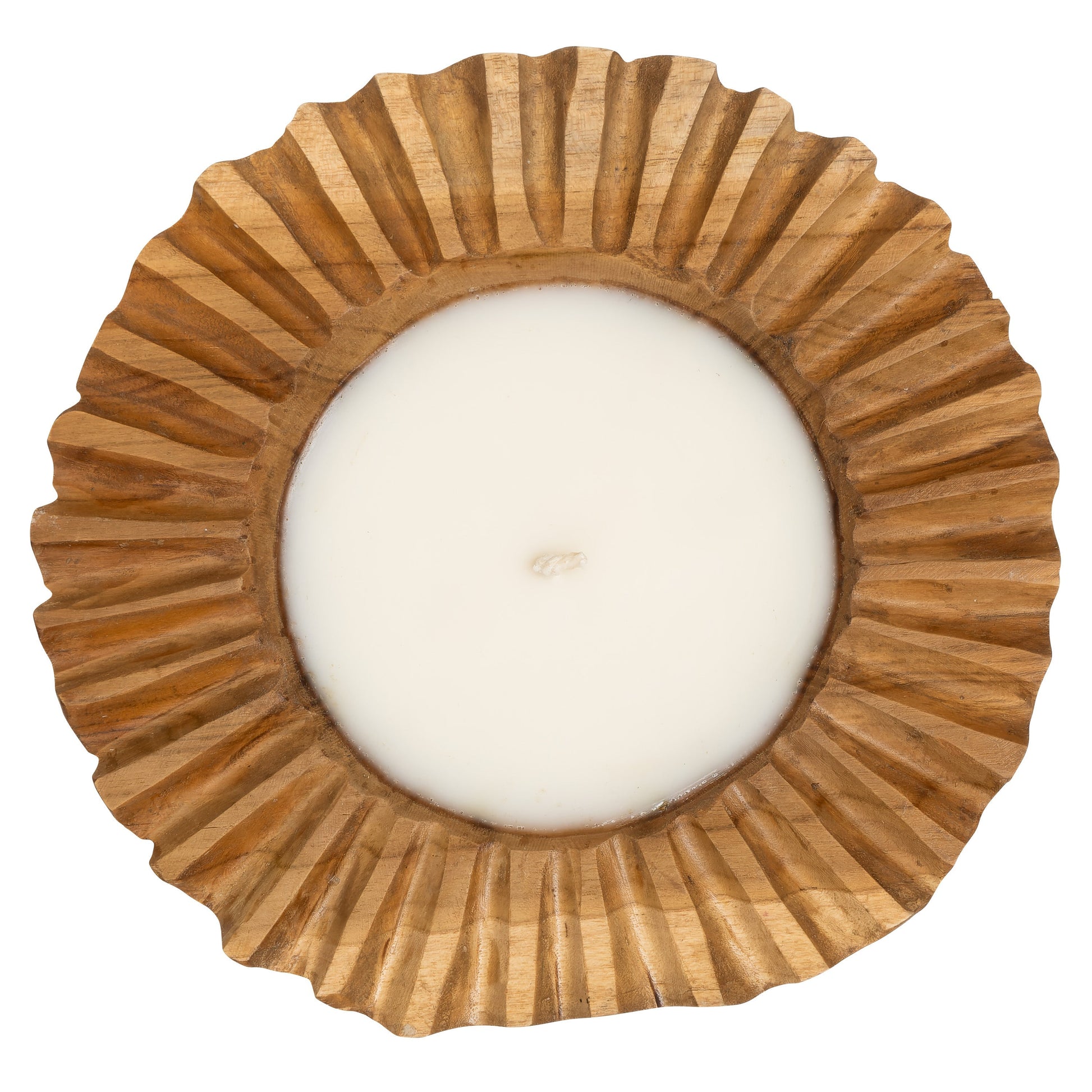 Bowl Oymalı Teak Mum