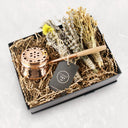 Coho Box Artisan Dövme Bakır Tütsü Çanağı & Üzerlik & Adaçayı & Lavanta Hediye Seti