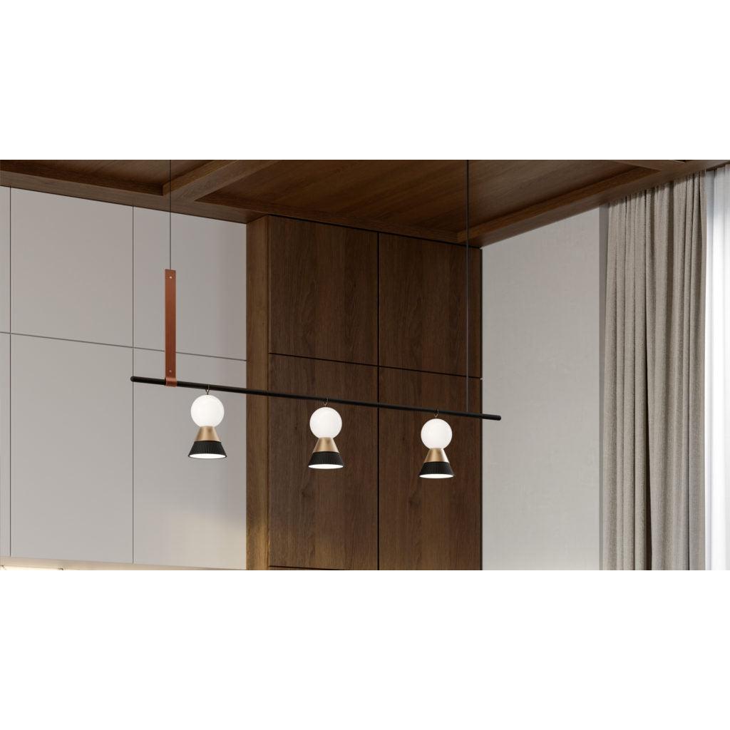 Bozu Sarkit 3l Mat Si̇Yah Gold Ø160x14 H26 Cm Led 18w 3000k