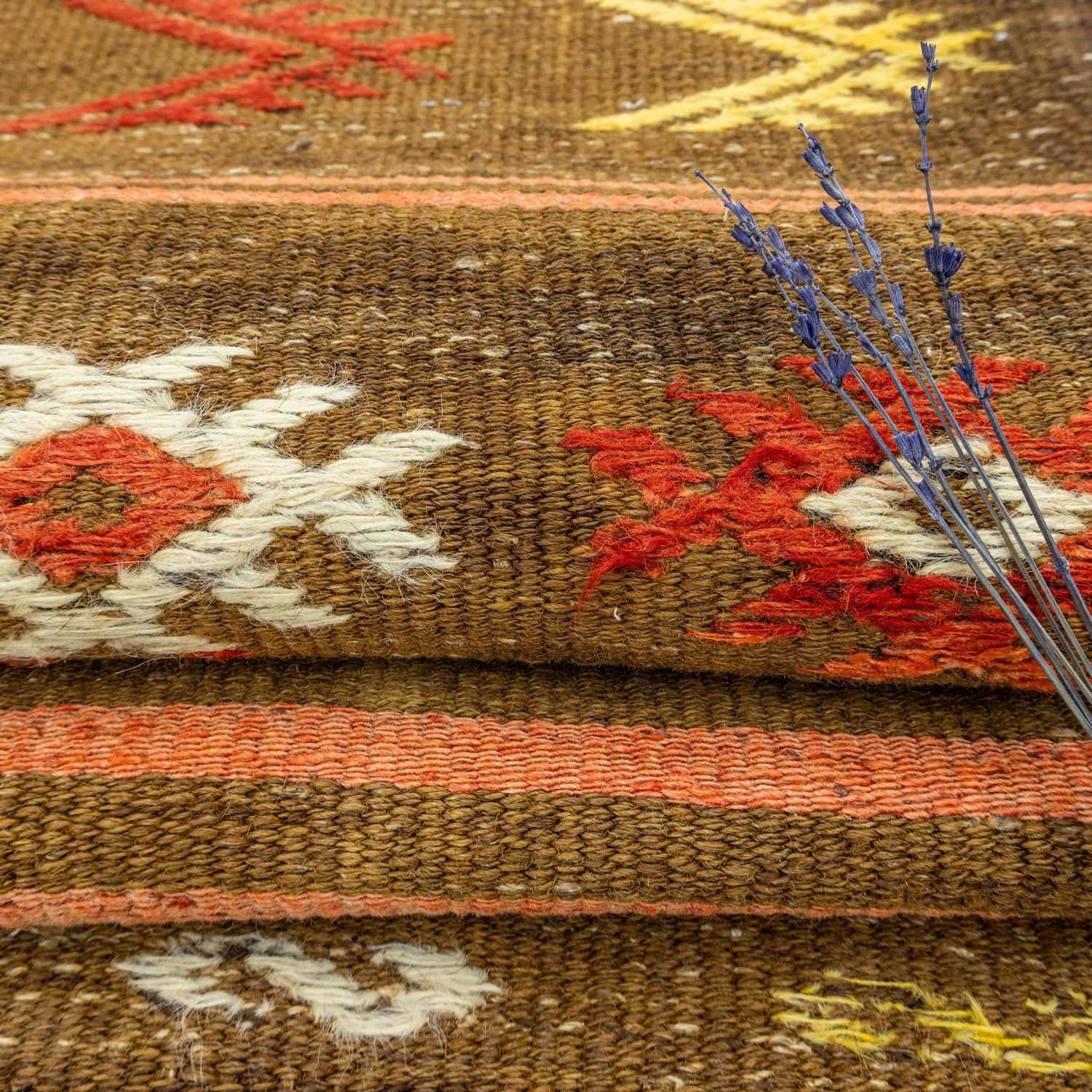 Brownish Çubuklu Üç Kanat Kilim 170x389 cm