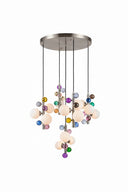 Bubble Lamp Soft Fırçalanmış Mat Krom Opak Metal Sarkıt Avize