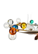 Bubble Lamp Soft Fırçalanmış Mat Krom Saydam Sarkıt Avize