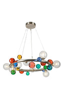 Bubble Lamp Soft Fırçalanmış Mat Krom Saydam Sarkıt Avize