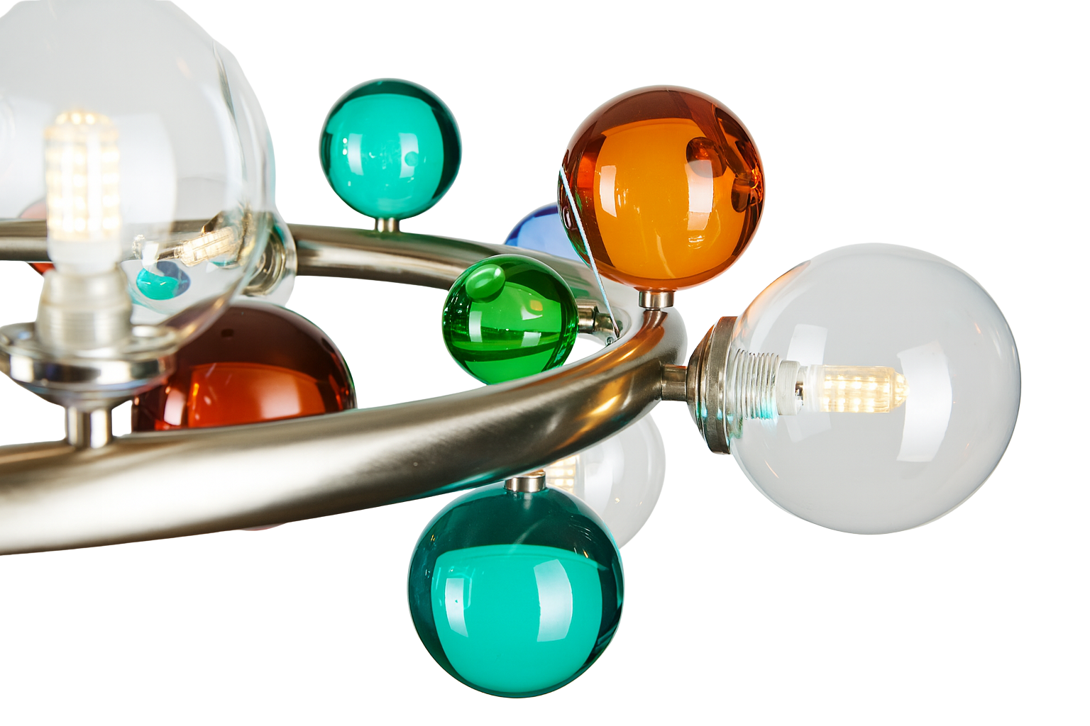 Bubble Lamp Soft Fırçalanmış Mat Krom Saydam Sarkıt Aydınlatma