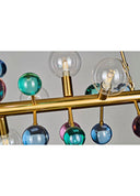 Bubble Metal Şeffaf Cam Detaylı Mat Gold Yatay Sarkıt Avize-Avize-Dim Studio-NowShopFun