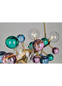 Bubble Metal Şeffaf Cam Detaylı Mat Gold Yatay Sarkıt Avize-Avize-Dim Studio-NowShopFun