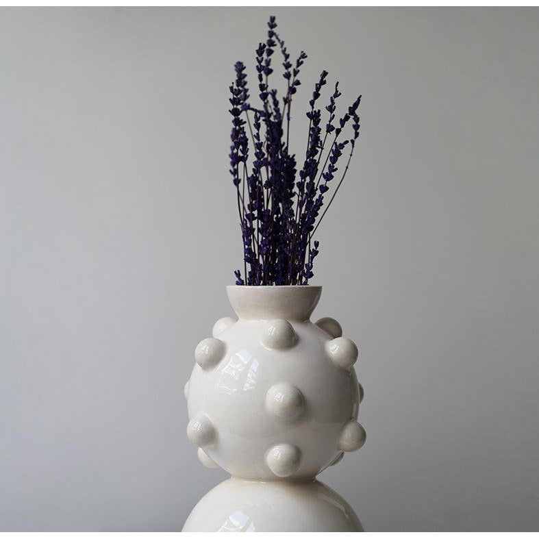 Bubble Seramik Vazo - Krem