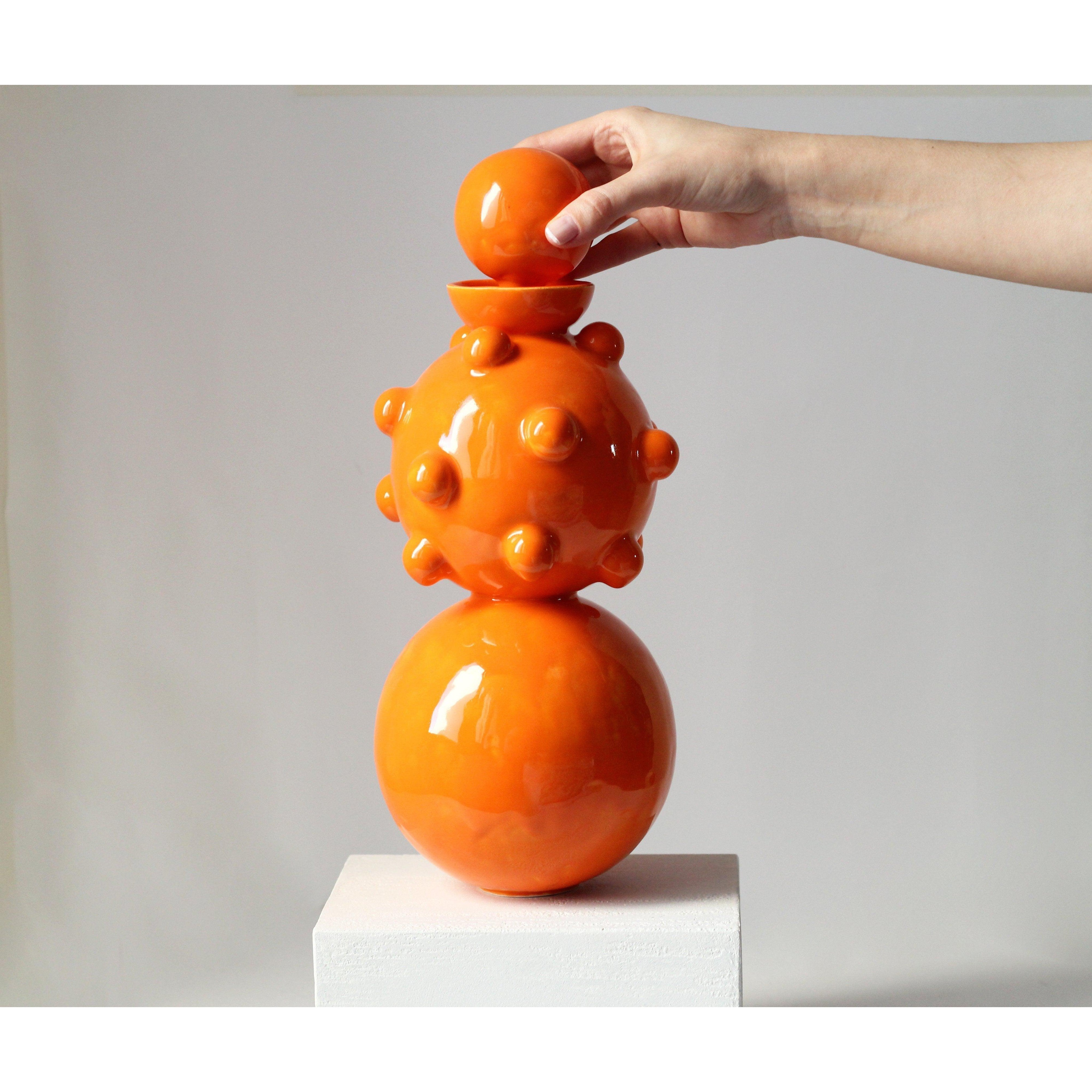 Bubble Seramik Vazo - Turuncu