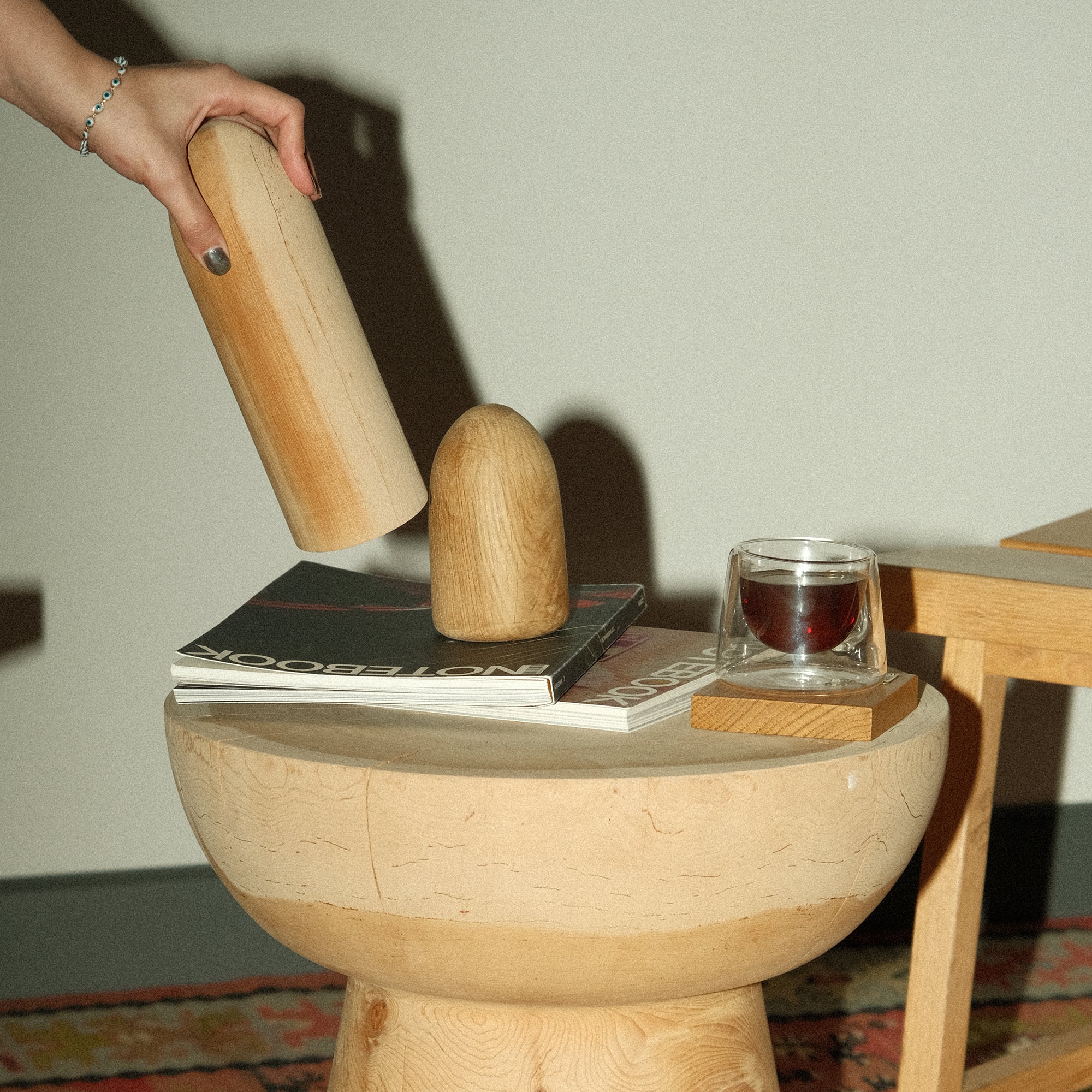 Bullet Kağıt Ağırlık Ve Dekoratif Obje Seti, Sedir, Ahşap